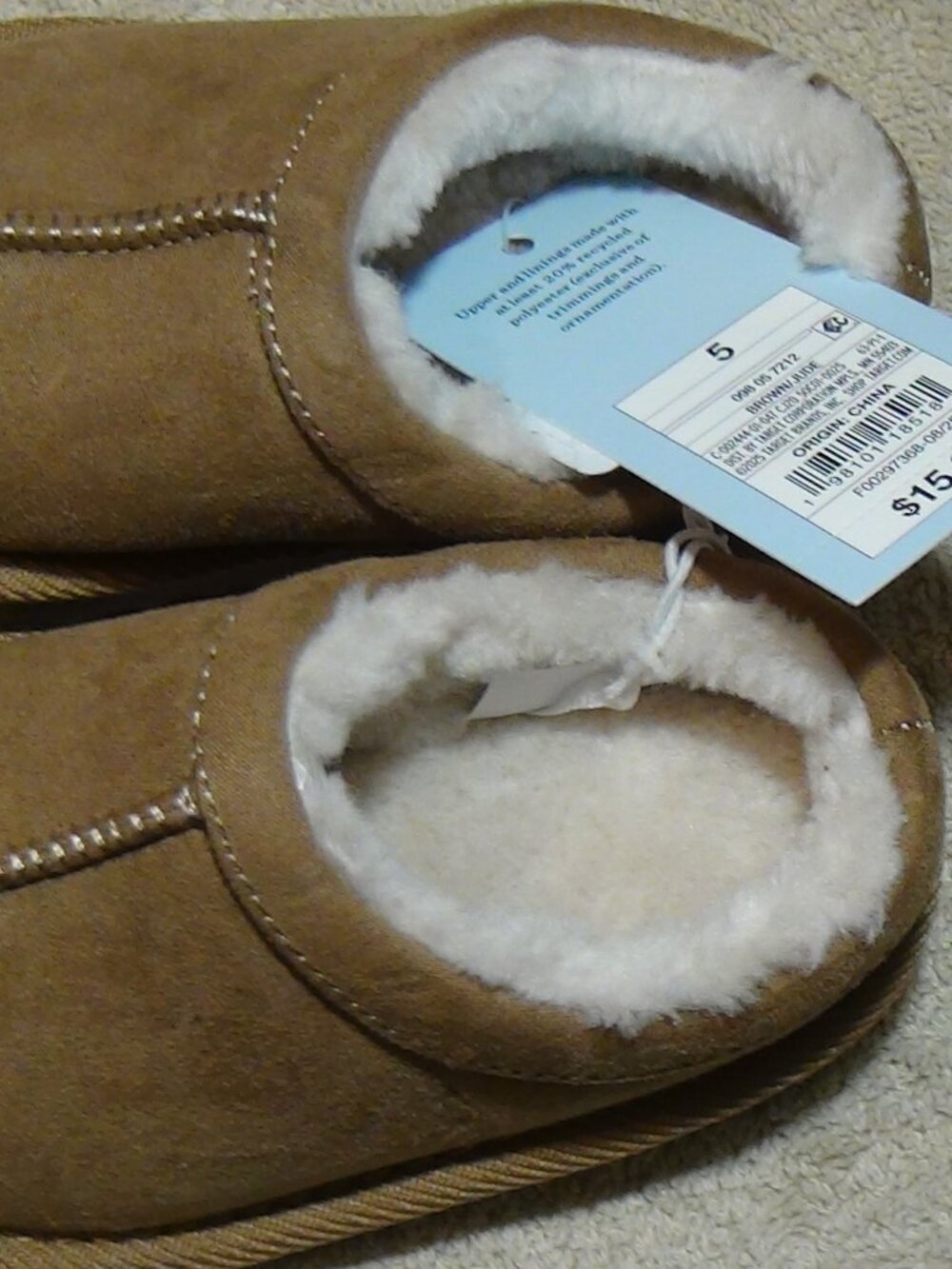 Cat & Jack baby Toddler Jude Suede Faux Slippers Clogs Brown